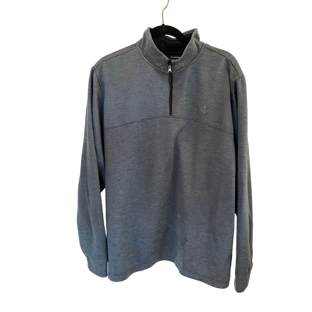 Under‎ Armour ColdGear Men's Grey Heather 1/4 Zip Pullover Sweatshirt XXL Loose